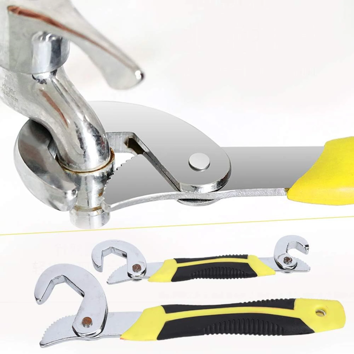 Powerful Self-Tightening Wrench for Industrial Plumbing and Carpentry - Reliable Durable Versatile Tool Workplace Task