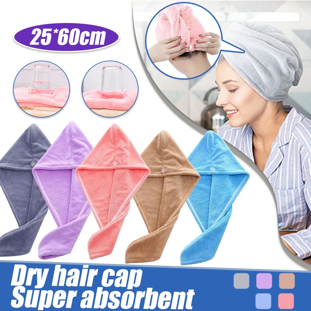 

Women Hair Drying Hat Fast Drying Hair Towel Cap Can Hand Screw Super Absorption Towel for Women Bathroom Accessories Lady Towel