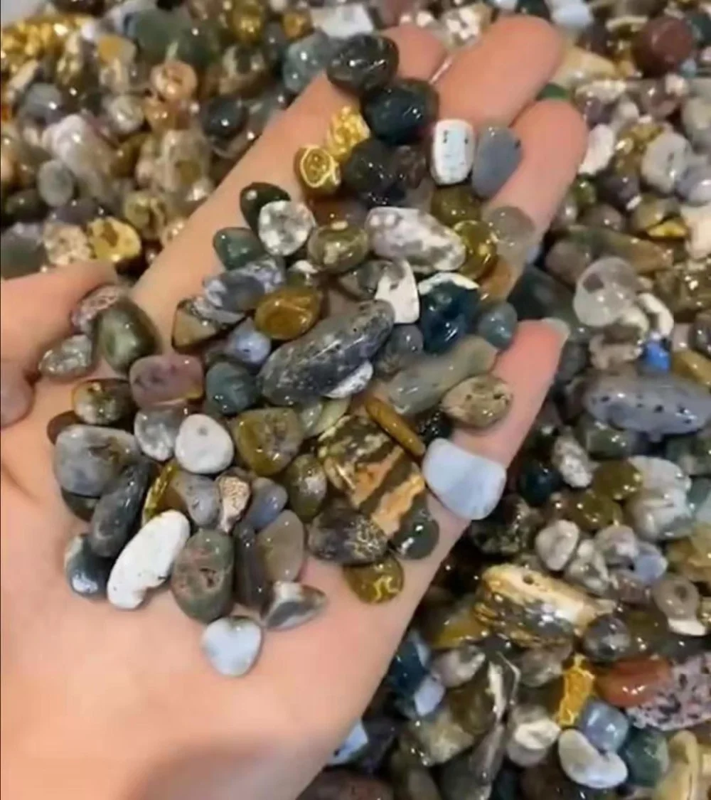 Натуральная Океаническая яшма гравий камень драгоценный для украшения