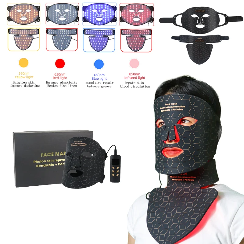 

Wireless 3D Silicone LED Face Neck Mask with 480 Lamp Beads Infrared Light Photon Skin Rejuvenation Anti-Ance Shrink Pores