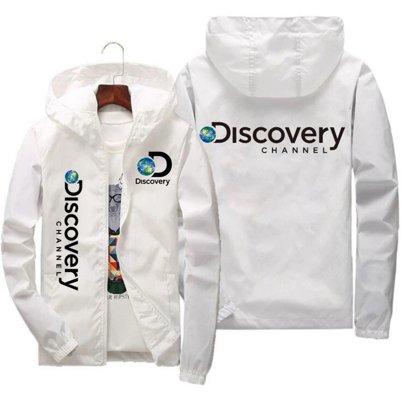 Spring Discovery Channel Print Coats Mens Streetwear Fashion Men Cargo Jacket Survey Expedition Scholar Windbreaker