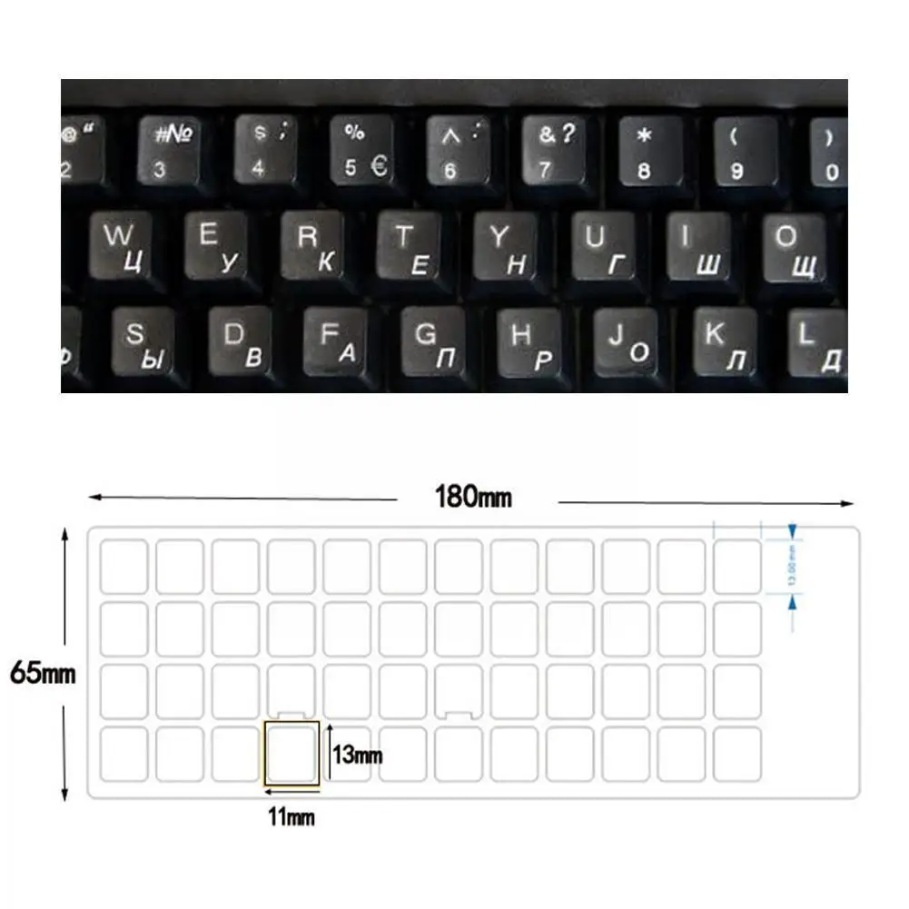 

1pcs Russian Transparent Keyboard Stickers Waterproof White Label Letters For Notebook Computer Pc Laptop Skins Accessories D8l8