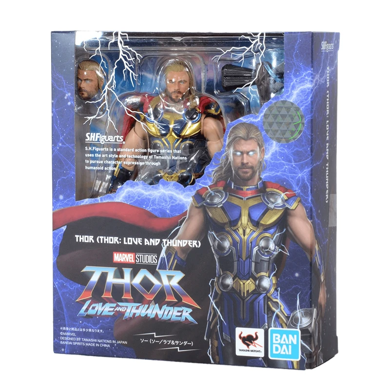 

Bandai SHF комиксы Marvel, фильмы Тор 4, любовь и гром, Тор, подвижные фигуры, модель ручной розетки