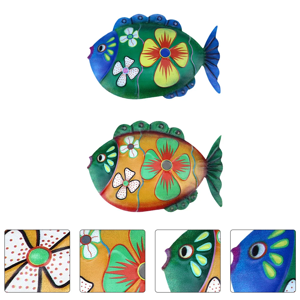 

2pcs Fish Shaped Pendants Wall Art Decor Fish Craft Wall Home Hanging Ornament
