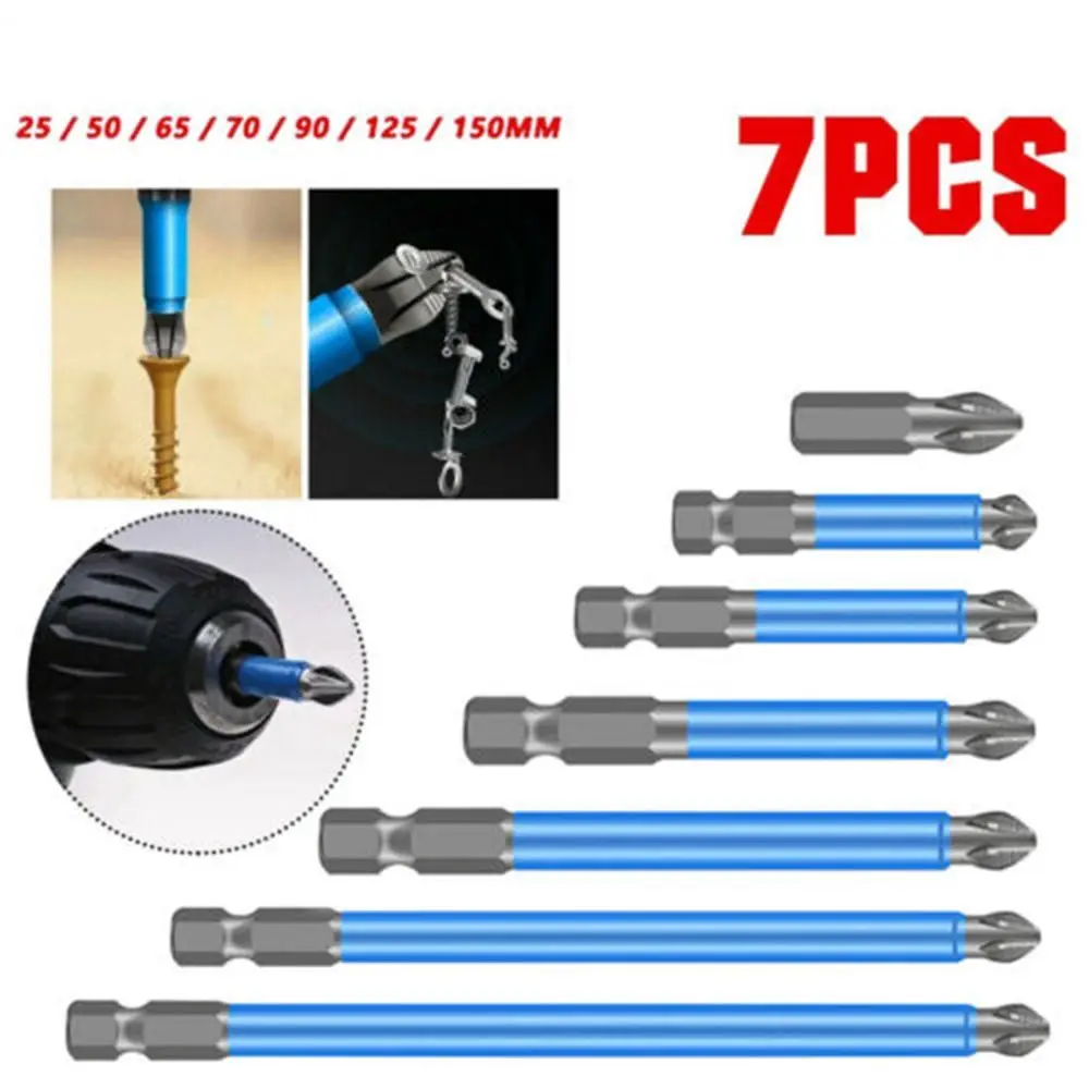 

7 шт. Нескользящие крестовые насадки для дрели PH2 насадки для шуруповерта ручные инструменты Противоскользящий Электрический шестигранный хвостовик Магнитный шуруповерт сверло инструменты