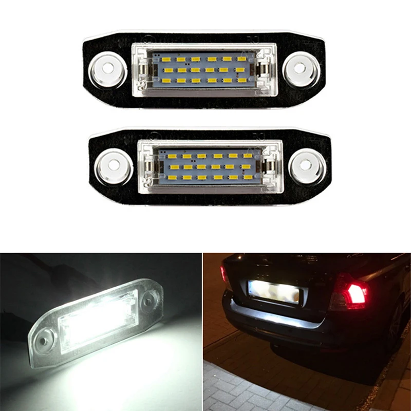 1Pcs LED car license plate light 12V white light for Volvo S40 S60 S80 XC70 XC60 Rear Lights Number Plate Lamp Replacement