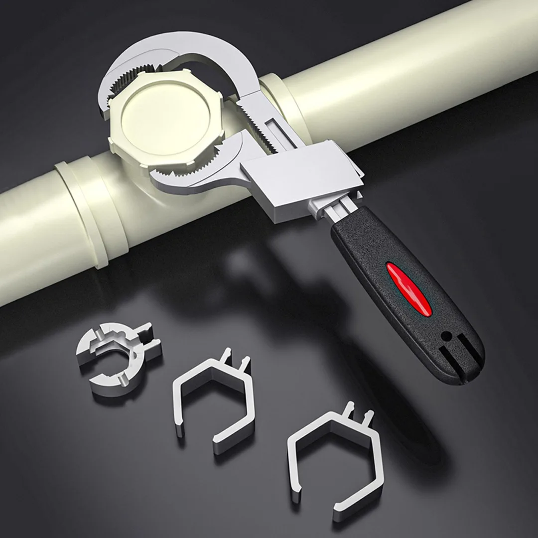 

New 80MM Large Opening Wrench Set Universal Adjustable Water Pipe Plumbing Spanner Aluminum Alloy Bathroom Repair Hand Tool