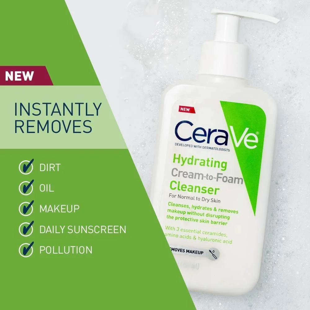 

Оригинальное увлажняющее очищающее средство CeraVe, увлажняющее несохнущее нежное приспособление для мытья лица с керамидой с гиалуроновой к...