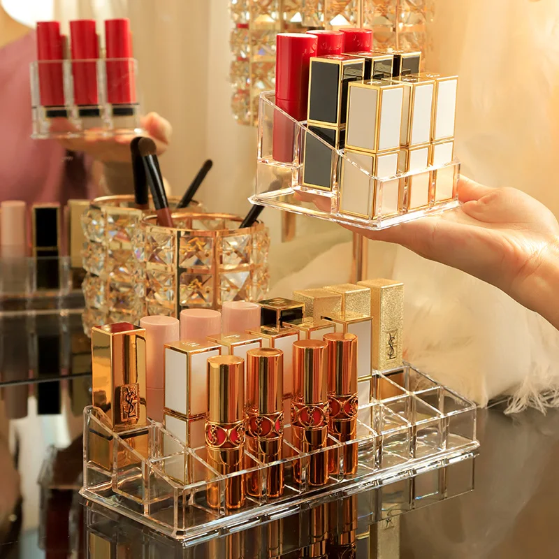 

36/24 Grids Lipstick Holder Display Makeup Organizer Acrylic Large Capacity Rack Case Cosmetic Nail Polish Makeup Organizer