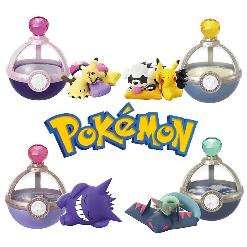 

Anime Pokemon Pikachu Gengar Gashapon Sleep Elf Ball Action Figures Model Trinket Anime Figures Collection Gifts Toys