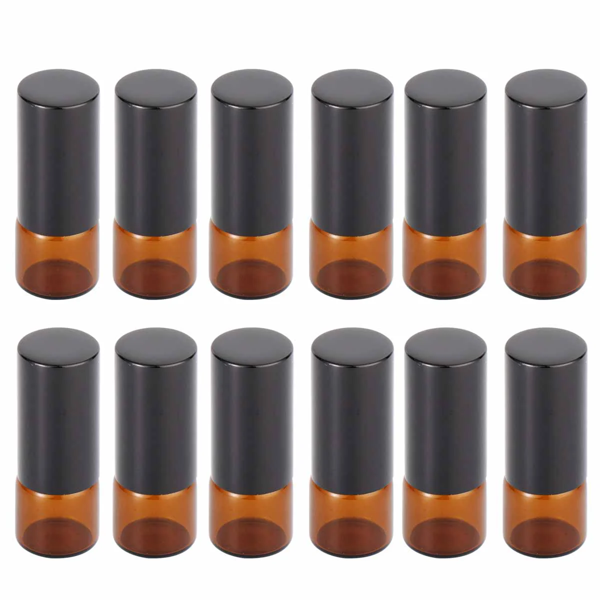 

12pcs Amber Roller Bottles Empty Aromatherapy Essential Oil Roll On Bottle Container Vials Jars Tube 1ml