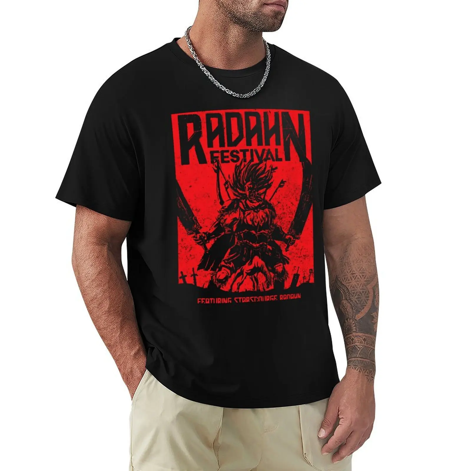 Фото Фестивальная футболка Radahn Art, рождественская повседневная футболка с коротким рукавом №1