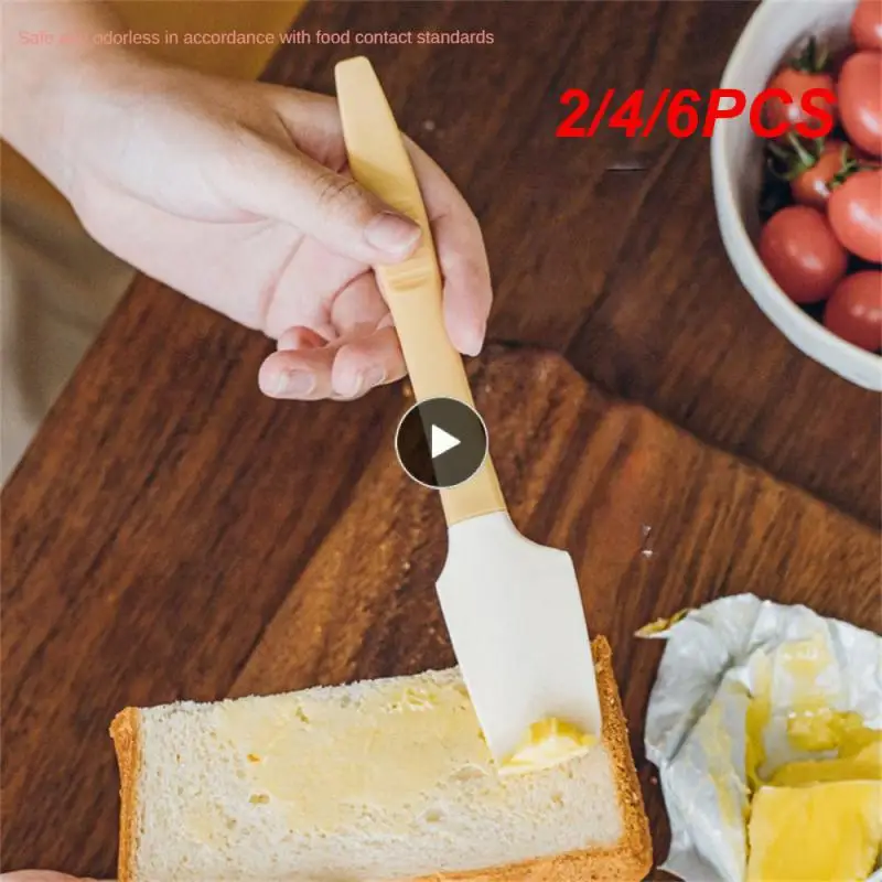 

2/4/6PCS Clean And Hygienic Multifunctional Cooking Spatula Silicone Scraper No Odor Cream Soft Glue Spatula