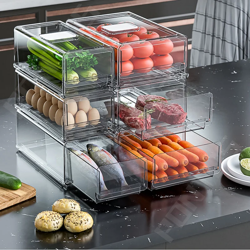 

Refrigerator Storage Box Fruit Vegatable Freezer Organizer Transparent Organizer Bins Refrigerator Drawer Kitchen Accessories
