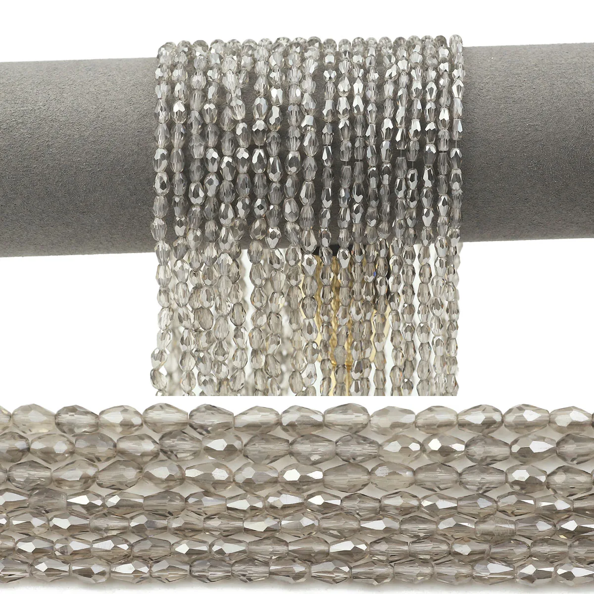 Грушевидная форма каплевидные граненые прозрачные серые бусины из австрийского