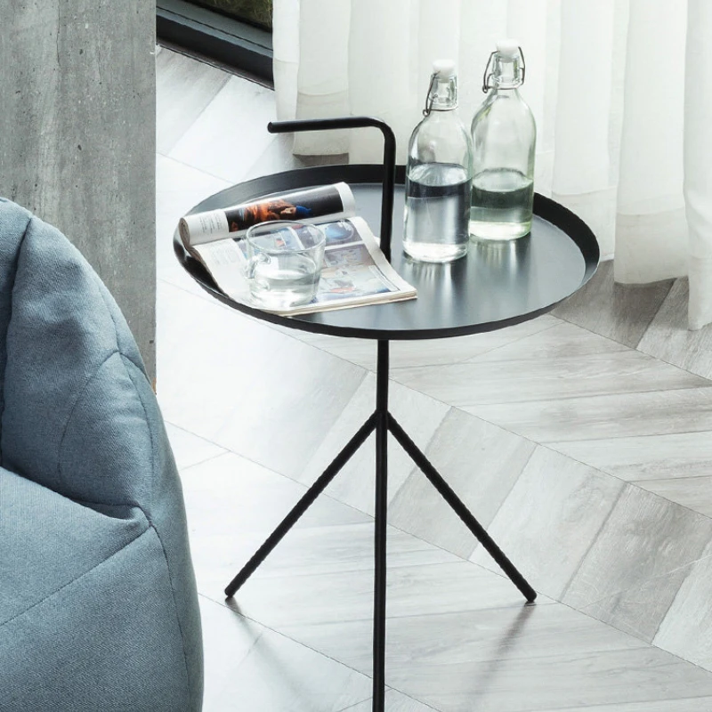 

Modern Minimalist Ins High-Profile Figure Small Coffee Table Wrought Iron Creative Metal Edge Sofa Side Table Corner Table