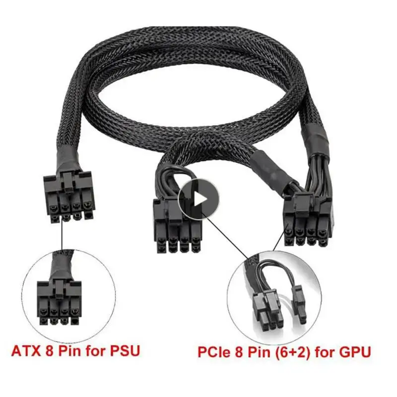 

65cm 85cm Power Cord 0.05(kg) Power Cable 75cm Atx 8pin Psu To Gpu Pcie 8p 75cm Power Cord Electrical Accessories 85cm Black