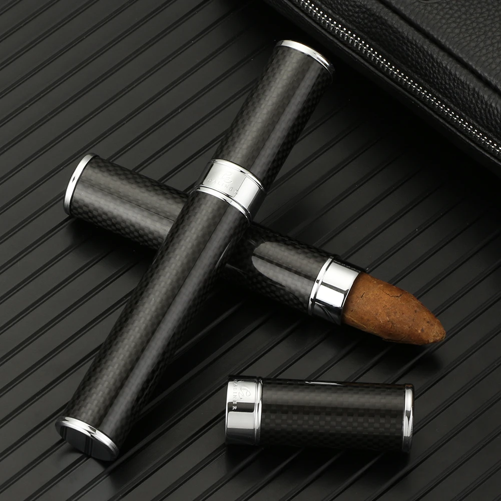 

Box Tube Jar Portable Mini Cigar Case Metal Accessories Smoking Cigar Humidor Travel Fiber Carbon Galiner Humidor