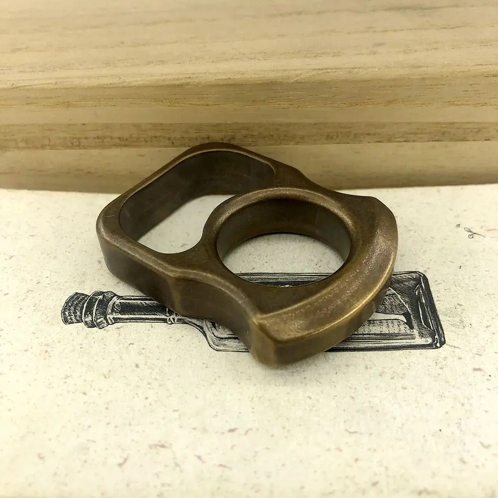 

12mm Thick Edc Brass Brass Knuckle Brass Key Buckle Pure Copper Bottle Opener Keychain Hanging
