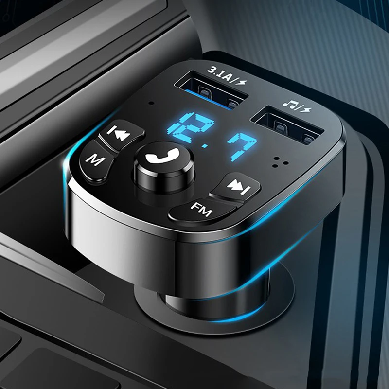 

Автомобильный MP3-плеер с двумя USB-портами, быстрое зарядное устройство, FM-приемник, Bluetooth, автомобильное зарядное устройство с двумя USB-портами 3,1 А, музыка MP3, TF-карта, U-диск, AUX-плеер