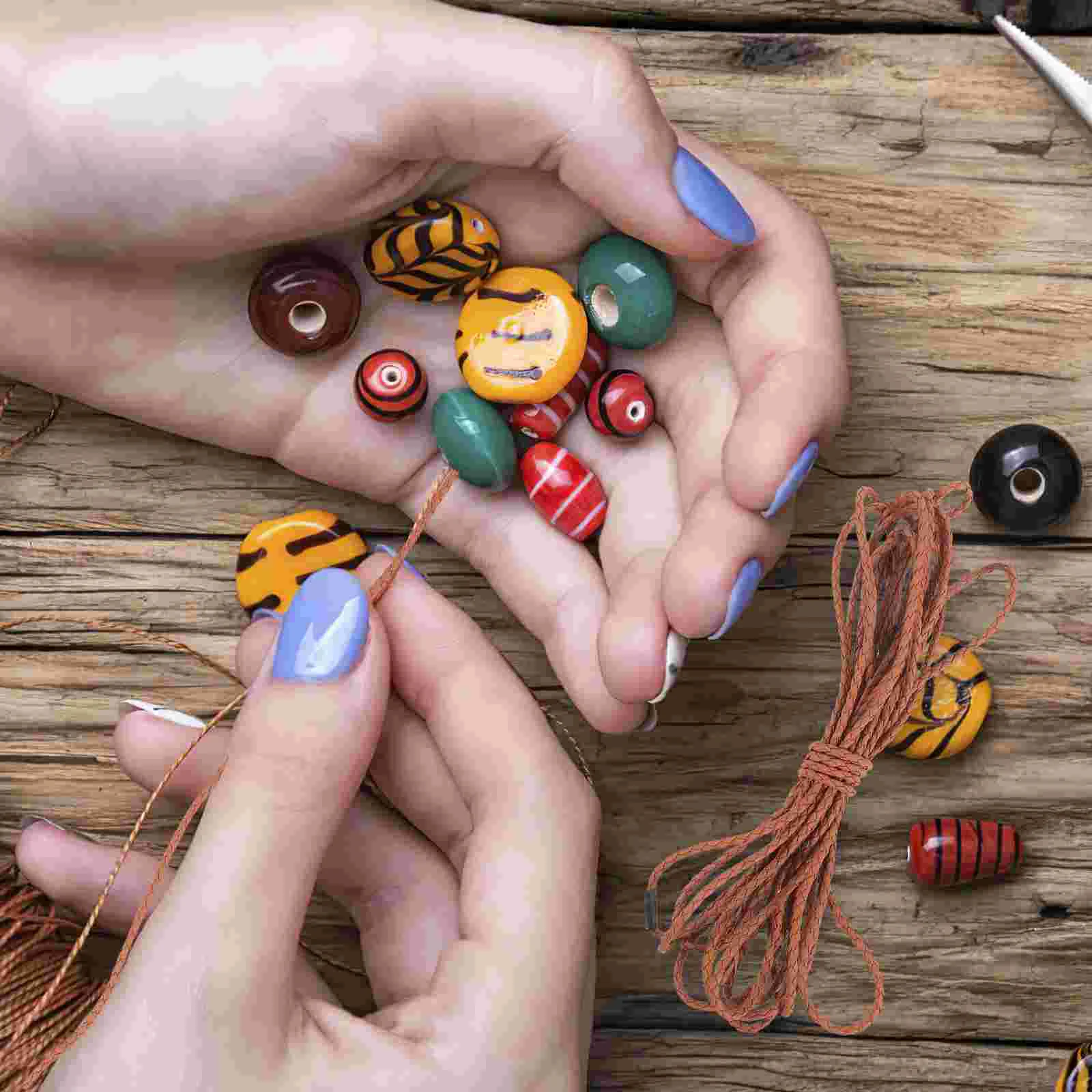 4 Pcs Braid Jewelry Lanyard Lacing Braided Rope Crafts Bracelet Cord Pu String DIY