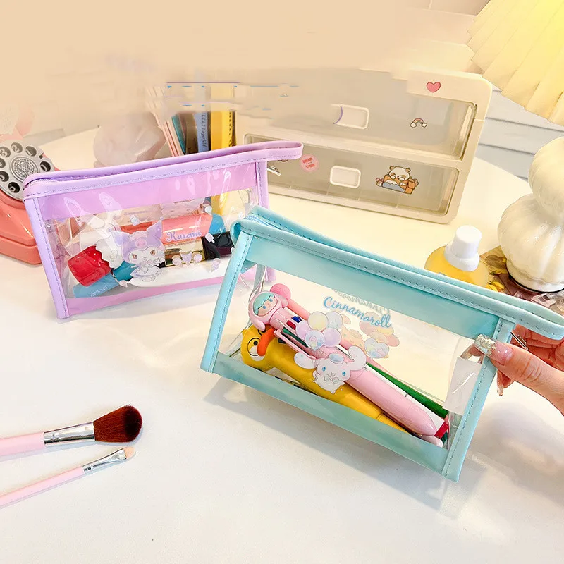 

New Sanrio Stationery Bag Kawaii Mymelody Kuromi Cinnamoroll Large Capacity Student Cartoon Cute Stationery Storage Bag