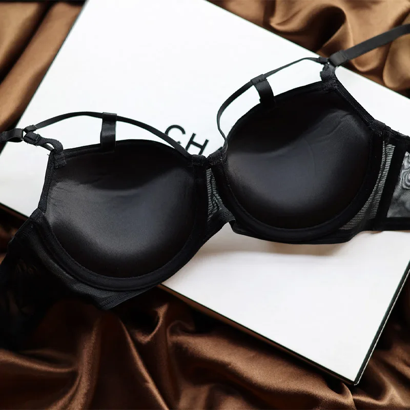 Модный сетчатый комплект нижнего белья с косточками нижнее белье пуш-ап