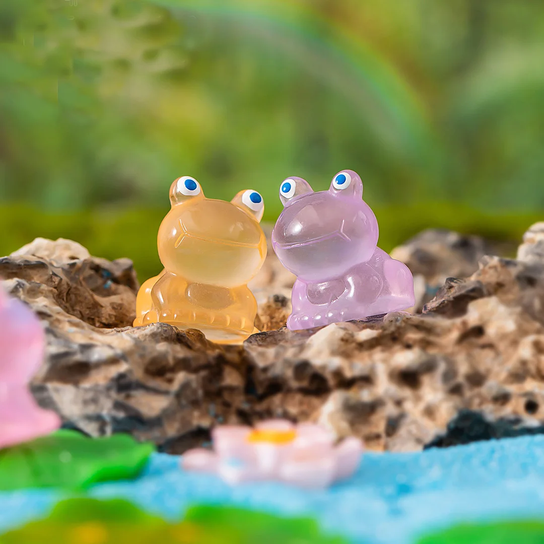 10 Упаковок Светящихся Лягушек Фигурки Животных Из Смолы Экологически Чистые