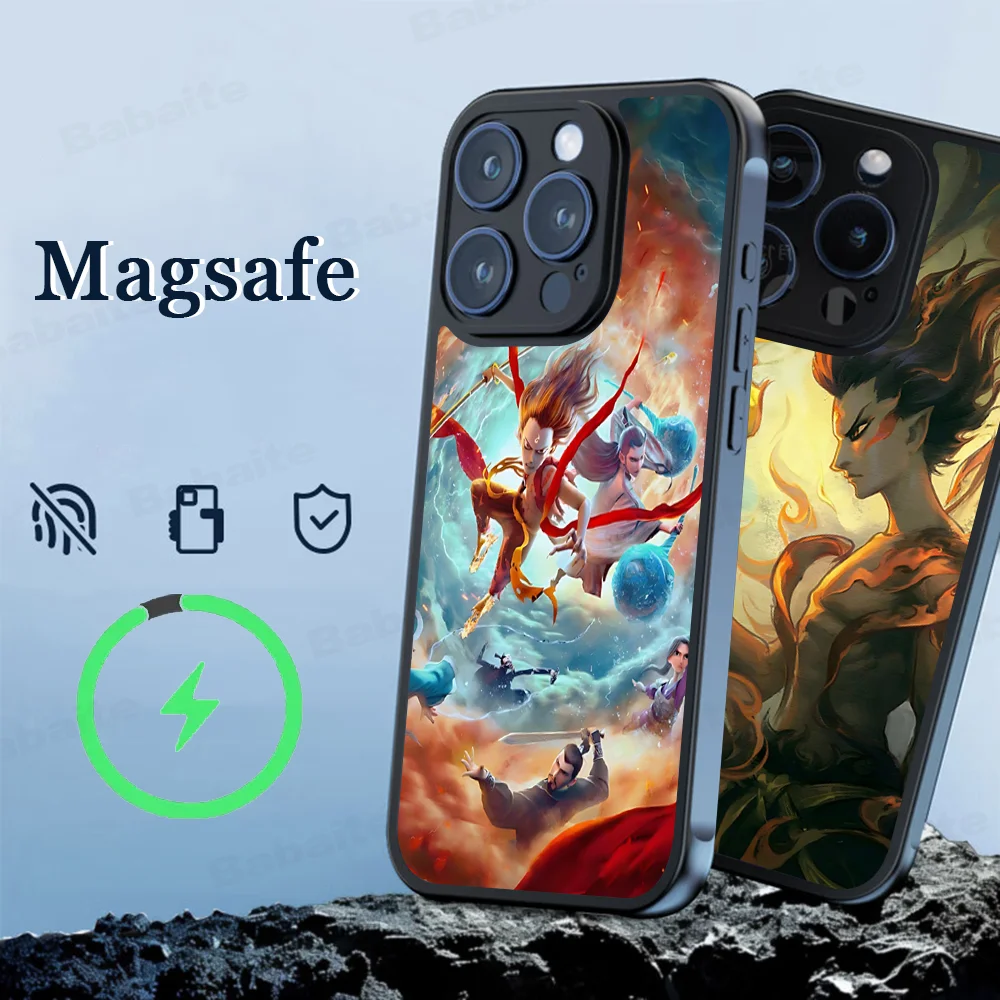 Hit Movie Nezha B-Birth Of The DD-emon Детский чехол для телефона Магнитный IPhone 16 14 13 12 11 15 Pro Max Plus