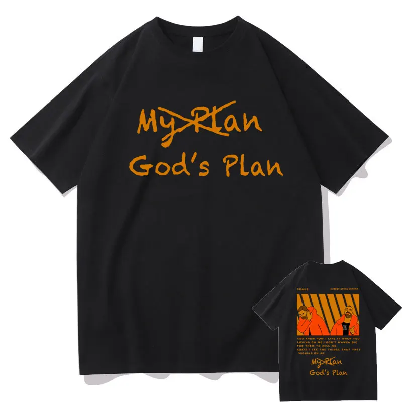 

Awesome GOD's Plan Music Album Print Tshirt Hip Hop Rapper Drake Boys T-shirt Men Women Cotton Oversized Short Sleeve T Shirts