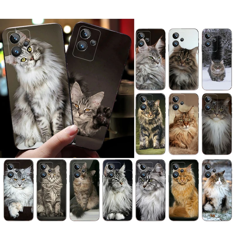 

Phone Case for OPPO Realme GT 2 Pro X2 Pro XT C25S 9 8 7 6 Pro 6i GT Master C3 C21 C21Y C11 X3 SuperZoom Maine Coon Cat