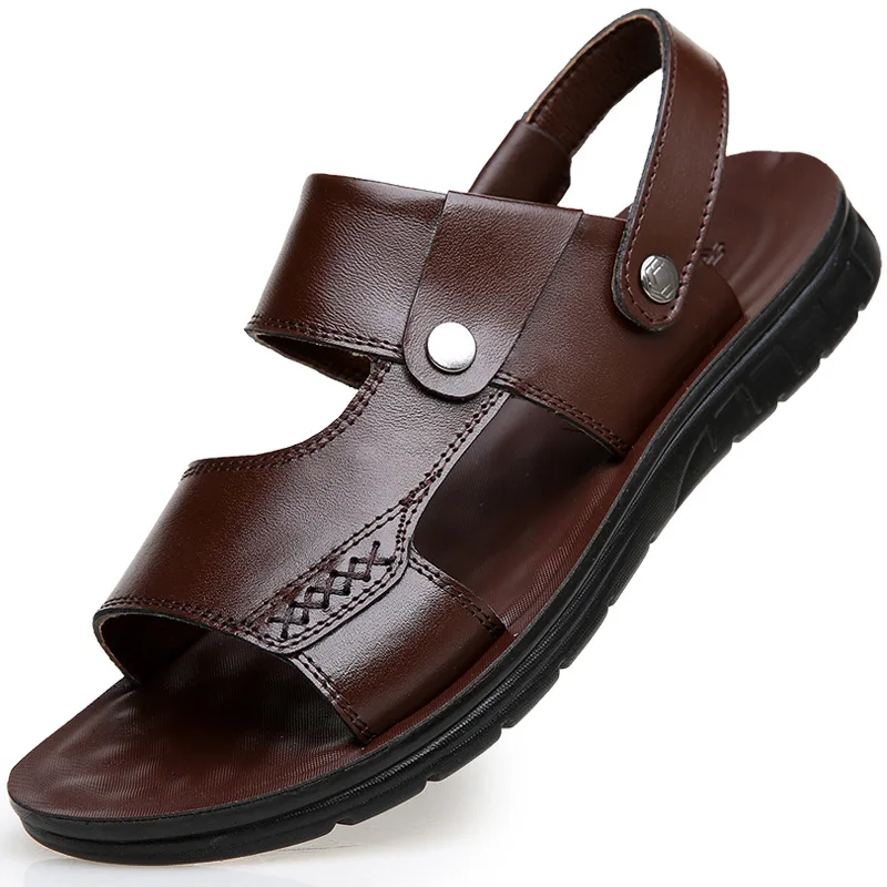 

Men Sandals 2022 Summer Fashion Man Beach Leather Shoes Luxury Sandals Men Outdoor Beach Casual Shoes Male Walking Sandals