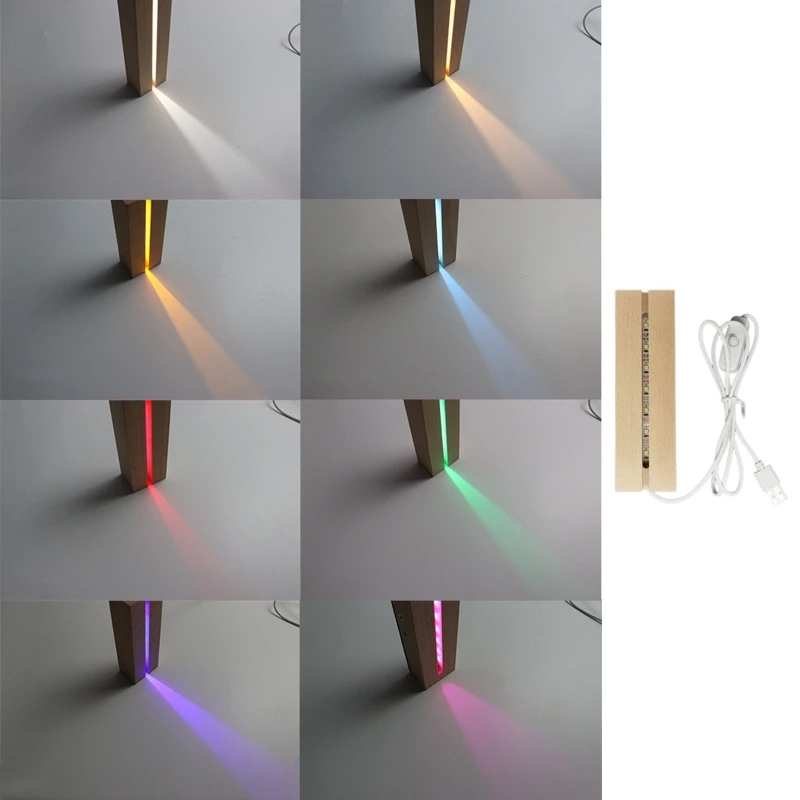 

4XBE прямоугольная светодиодсветильник подставка для дисплея, основание для ночного освещения, основание для деревянного освещения, основан...