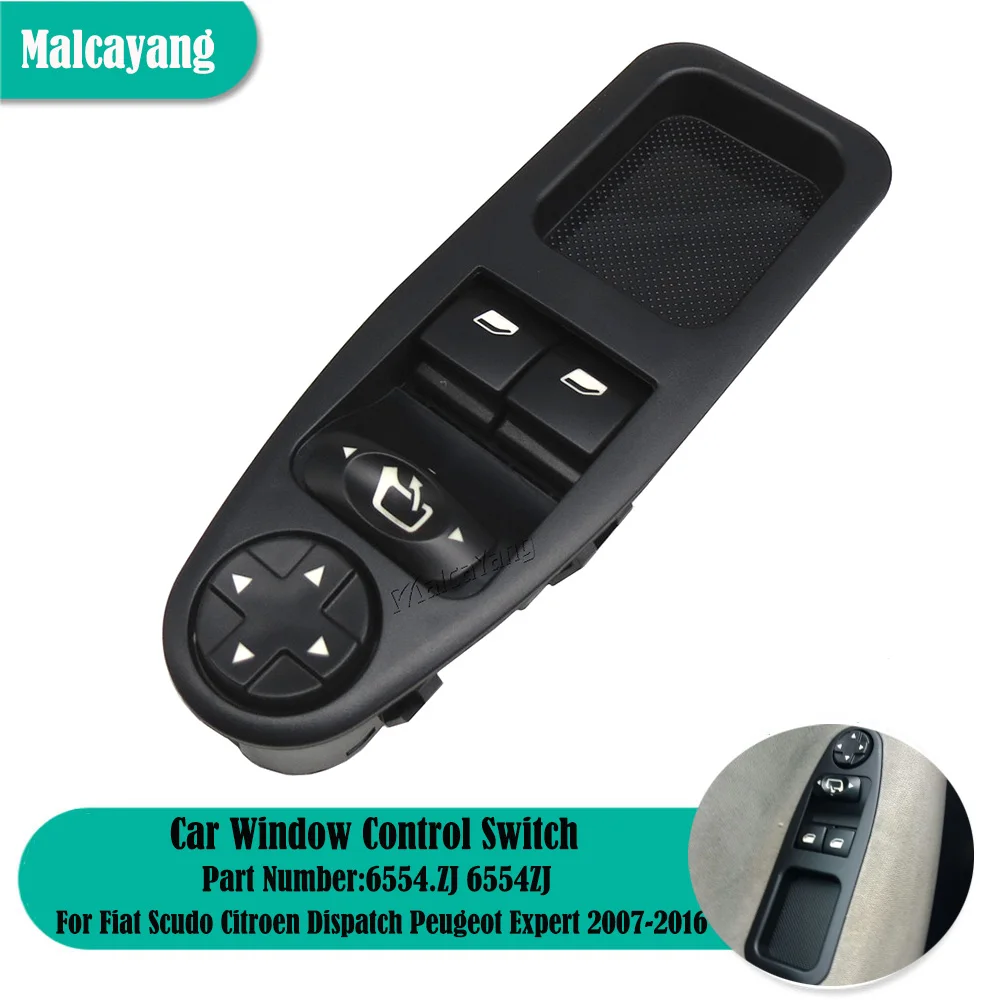 

6554.ZJ 6554ZJ Master Power Window Switch Control Button For Citroen Dispatch Fiat Scudo Peugeot Expert