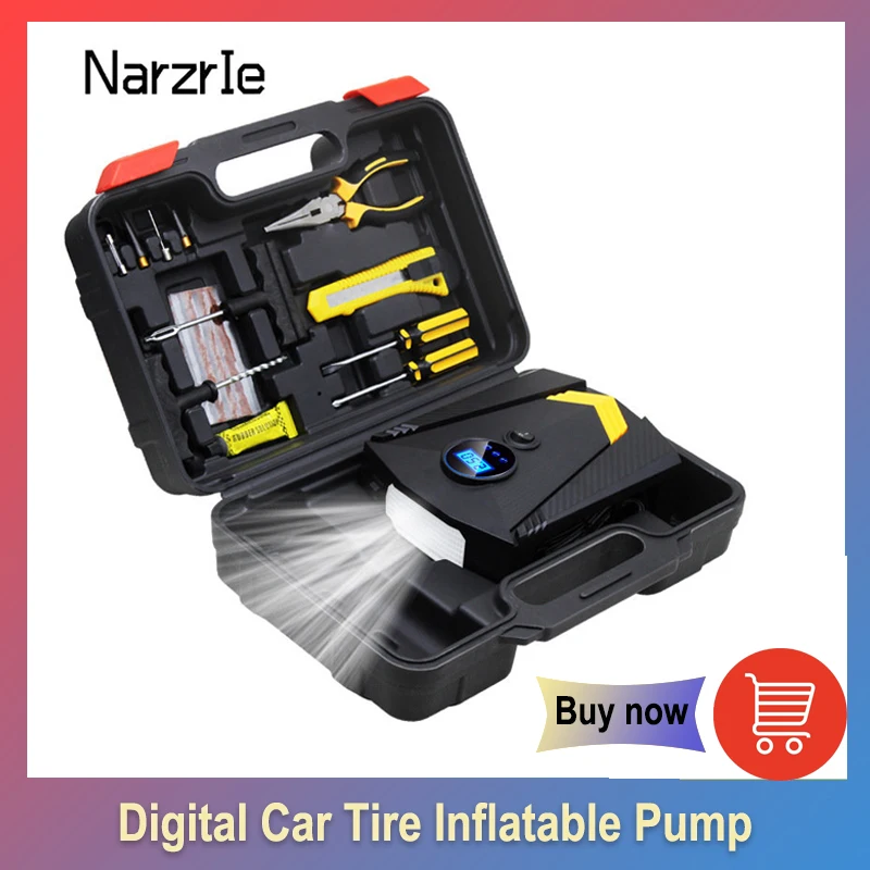 

Portable Digital Car Tire Inflatable Pump illumination Auto Air Compressor for Cars Wheel Tires Electric 12V Tyre Inflator