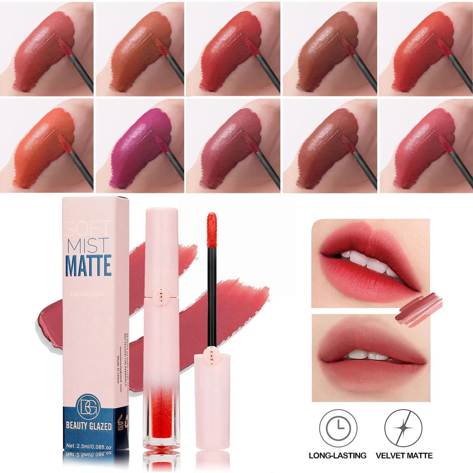 

12 Colors Matte Lip Gloss Velvet Matte Liquid Lipstick Gift Makeup Gloss Girlfriend Lasting Lip Waterproof Cosmetics C1X1