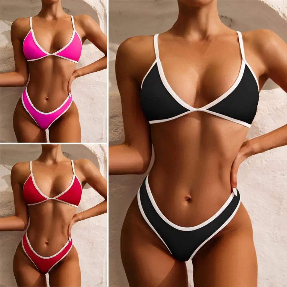 

Женский раздельный купальник-бикини без косточек, Раздельный купальник контрастных цветов, 1 комплект