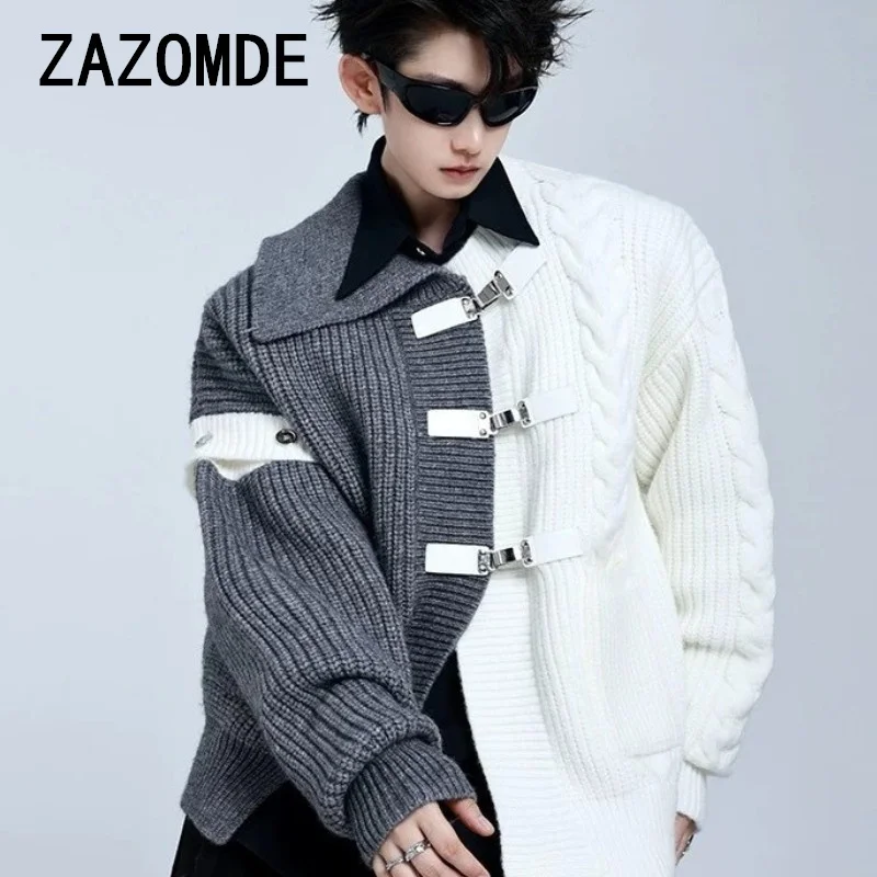 Уличная одежда ZAZOMDE мужской кардиган свитер осенняя корейская мода с