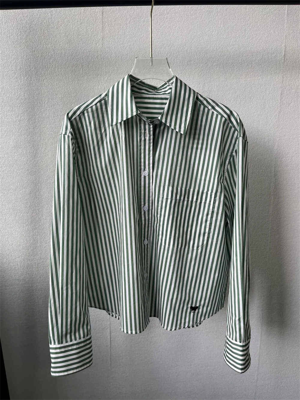 

Женская хлопковая рубашка с длинным рукавом, с отложным воротником