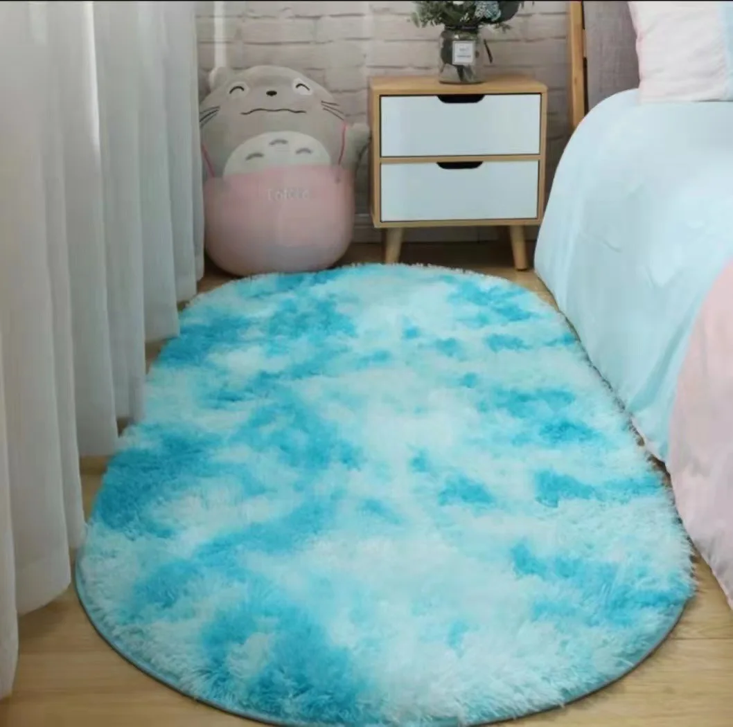 Овальный Лохматый Ковер VIKAMA Tie Dye С Длинными Волосами Для Спальни Гостиной