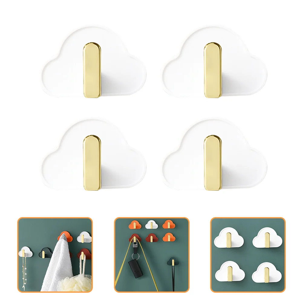 

4 Pcs Hat Hooks Adhesive Clothes Hooks Wall Hanging Hooks Plastic Key Hooks