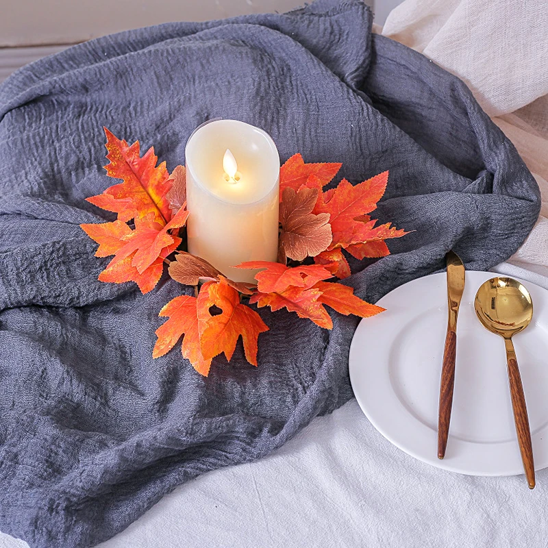 Home Decor Orange Wreath Candle Rings New Christmas Wreaths
