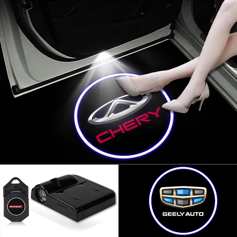 

Беспроводной светодиодный проектор для двери автомобиля с логотипом для Dacia Duster Sandero Stepway 2021 Dokker слоган Logan автомобильные аксессуары