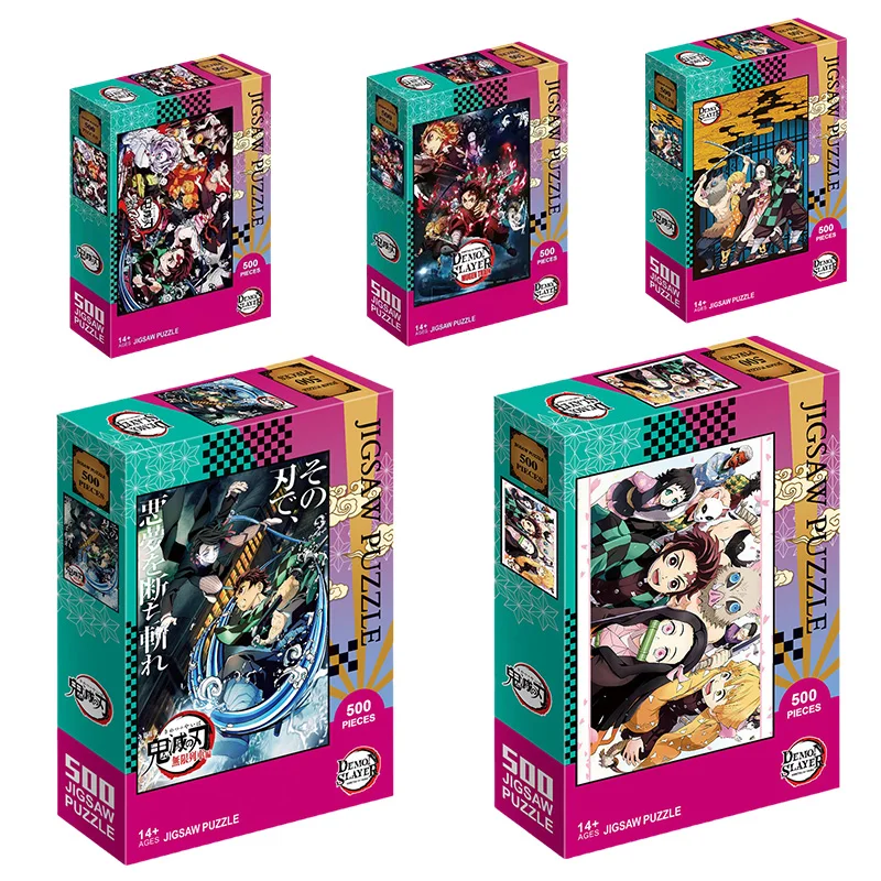 

500PCS Cartoon Adult Jigsaw Puzzle Anime Demon Slayer Kimetsu No Yaiba Paper Puzzle Kamado Nezuko Children Educational Toy Gift