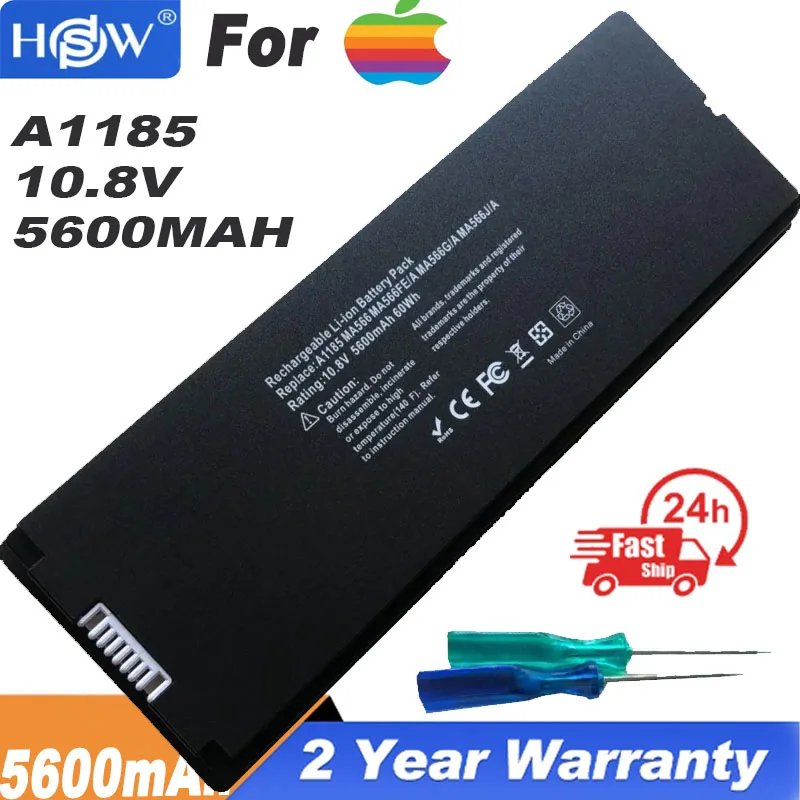 

Черный аккумулятор A1185 для ноутбука Apple MacBook 13 дюймов, A1181 2006 2007 2008 2009 MA566 MA561 MA566FE A MA566G A MA566J A MA472 MA47B