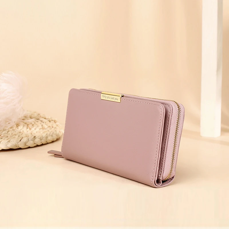 Aliwood Pu Leather Long Women Wallets Simple Zipper Purses Fashion Clutch Female Wallet Money Clip Card Holder Carteras Mujer