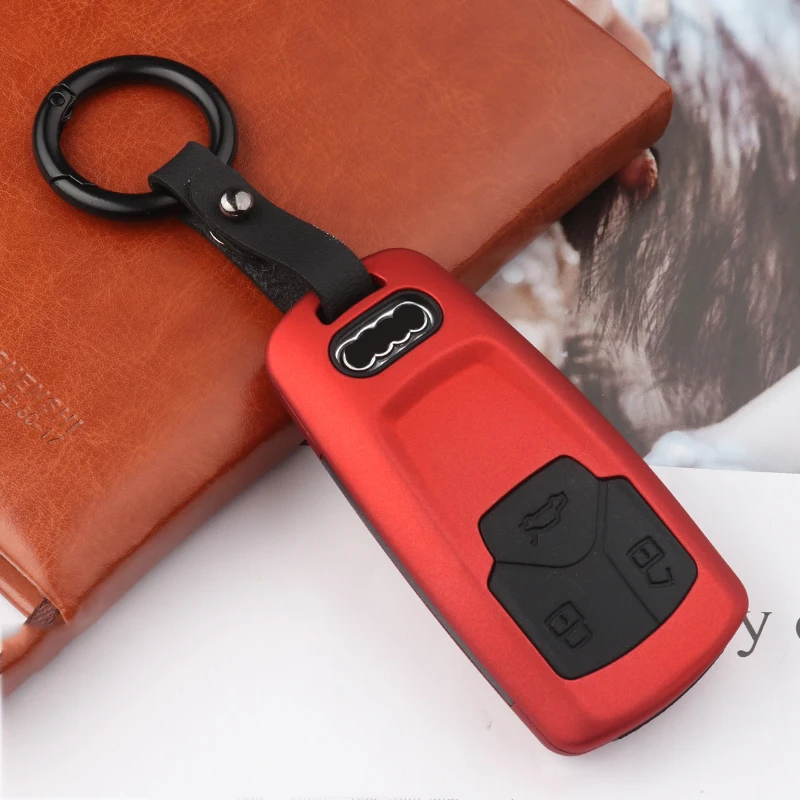 Чехол для автомобильного ключа из АБС-пластика, силиконовый защитный чехол из углеродного волокна для Audi A3, A4, A5, A5, A6, A8, C5, C6, 8L, 8P, B6, B7, B8, RS3, Q3, Q7, TT, 8 В, брелок для ключей