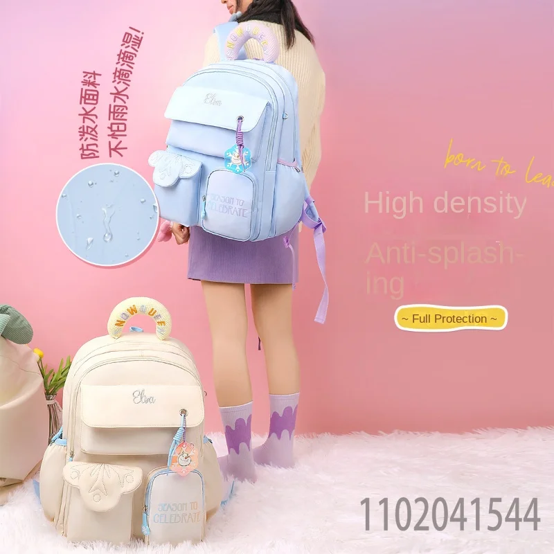 Disney Cute Schoolbag for Girls and Students Large Capacity Waterproof Lightweight Princess Backpack for Girls Free Shipping