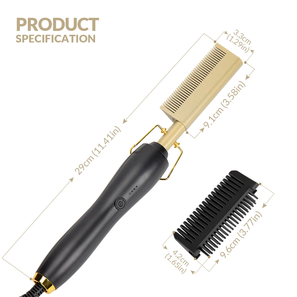 Multifunction Hair Straightener Hot Heating Comb Flat Irons 2 in 1 Hair Straight Styler Corrugation Curling Iron Electric Comb images - 6