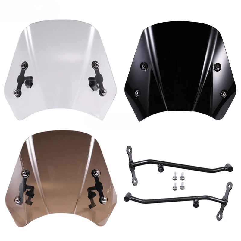 

For Benelli Leoncino 250 PC Motorcycle Accessories Windshield Windscreen Wind Deflector Transparent Black Smoke